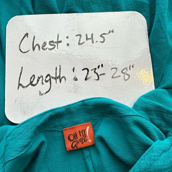 Oh My Gauze! Cardigan Top Set Layered Lagenlook Blue Resort Cruise Size 2 Large - Picture 8 of 10